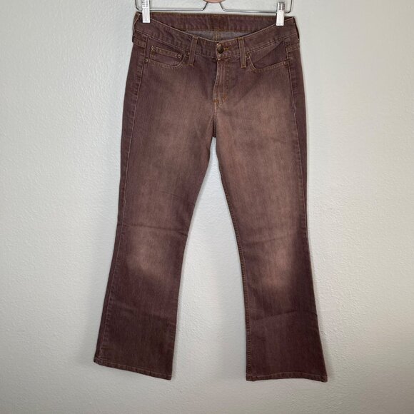 Vintage Y2k Mossimo Grunge Bootcut Faded Brown Denim Jeans Size 5 - Picture 5 of 10